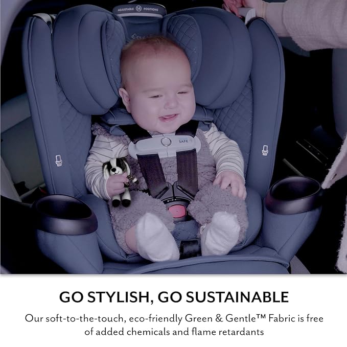 Evenflo Gold Revolve360 Extend All-in-One Rotating Car Seat with Green & Gentle Fabric (Emerald)