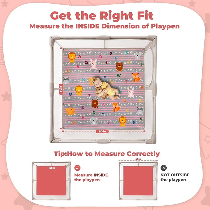 RONGFA Baby Play Mat for Floor, 71'' x 59'' Thicken Foam Padded Playmat for Tummy Time, Playpen Mat for Toddlers Infant Kids, Water-Repellent Coral Velvet, Non-Slip Bottom Safe for Crawling (Lion)