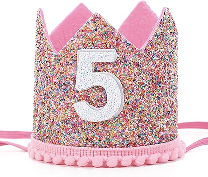 Boy Girl Birthday Crown, Prince Princess Birthday Hat Headband Tiara Crown Cake Photo Prop Party Decorations