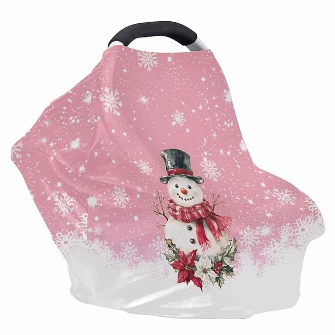 AFPANQZ Snowman Nursing Cover Breastfeeding Covers Stretchy Babies Car Seat Cover Soft Breathable Infant Carseat Canopy Shopping Cart Stroller Canopy for Baby