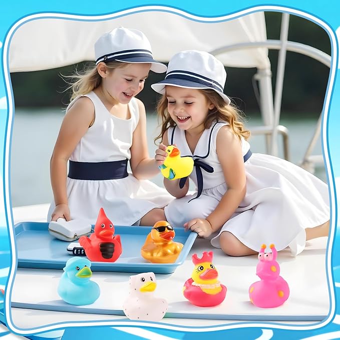 Cruise Rubber Ducks Hiding Kits Includes 15Pcs Rubber Duck 15 Cruising Ducks Tags 20 Rubbers Bands for Cruise Ship Duck Ducking Essentials