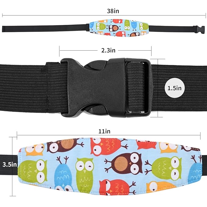 Luckyiren Head Support for Stroller Car Seat - Head Band Strap Headrest for Sleeping Traveling for Toddler Kids Children Child Baby Infant- Pink