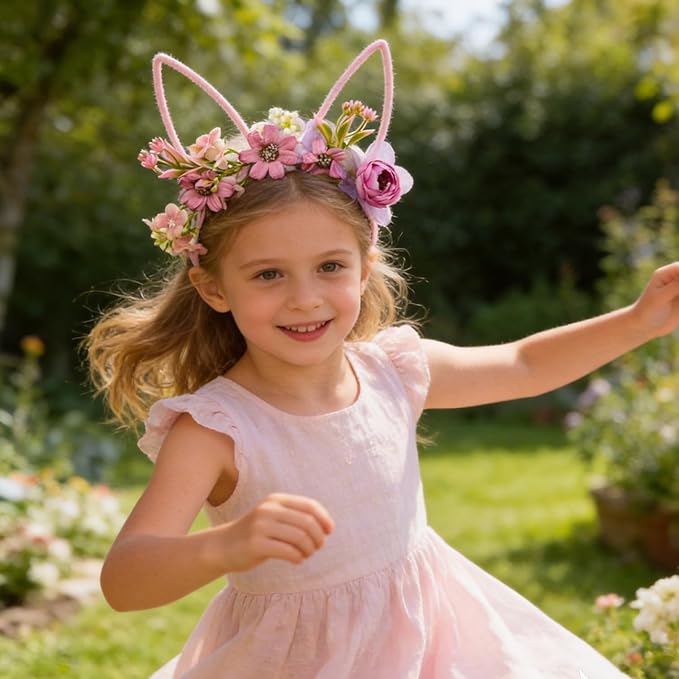 Children Easter Bunny Ears Headband Long Ear Hairband for Baby Girls Infant Toddlers Kids