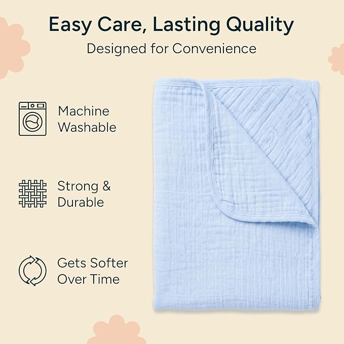 Hands-Free Hooded Towel Nintara Baby - 100% Organic Premium Muslin Cotton, 30" x 30", Ultra-Absorbent, Soft, Breathable, Hypoallergenic, Multipurpose, Gifts for Babies & Infants