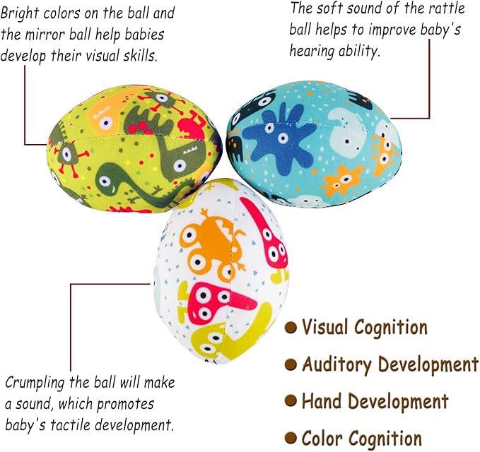 The Replacement Balls (for Mamaroo Swing) Offer More Interaction and Reversible Ball Options to Complement The Multi-Coloured with MamaRoo Cradle in a Set of 3 Balls ﻿