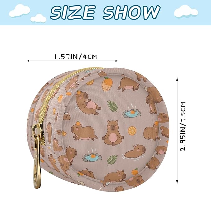 Cute Capybara Orange Purple Print Pacifier Holder Case for Diaper Bag Portable Travel Pacifier Storage Case with Clip Newborn Baby Pouch for Baby Boys Girls Purse Outdoor