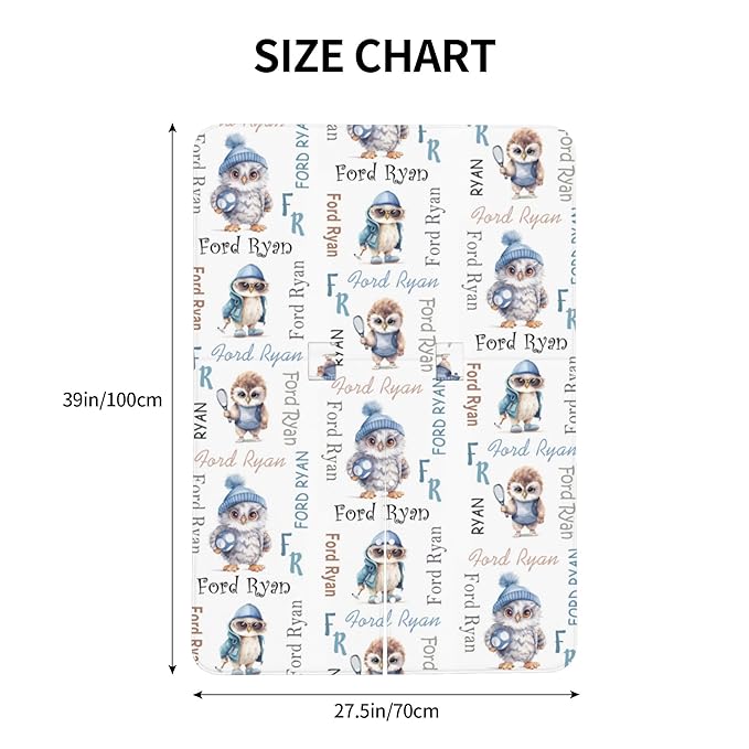Personalized Baby Car Seat Canopy Minky Owl Baby Blanket Custom Name Baby Car Seat Cover Girls Boys Infant Newborn Carseat Canopy Nursing Cover for Stroller Car Seat Canopies