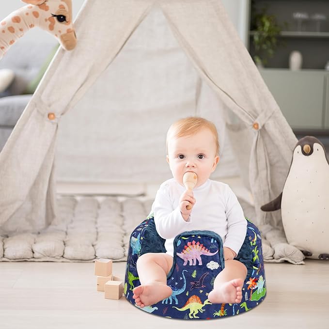 Seat Cover Compatible with Bumbo Seat, Soft and Breathable Baby Floor Seat Cover for Baby Boy & Girl (Cover Only), Dinosaur
