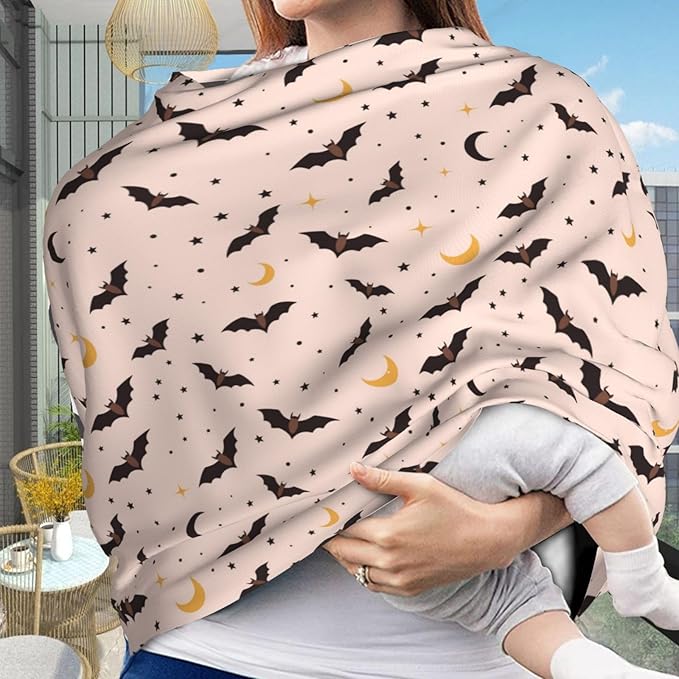 Halloween Bat Baby Car Seat Covers Carseat Canopy Soft Infant Stroller Cover Nursing Breastfeeding Covers for Girls Boys Newborn