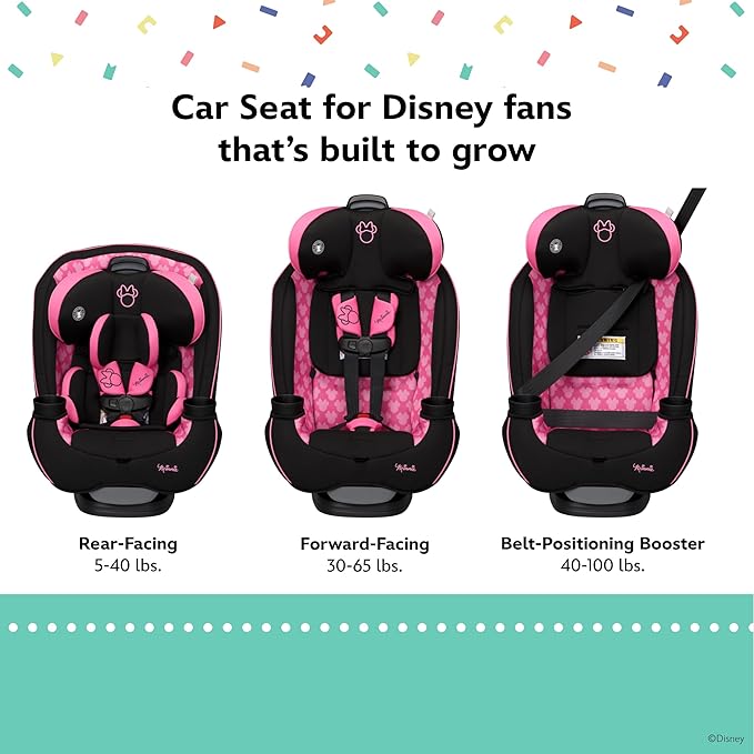 Disney Baby Grow and Go All-in-One Convertible Car Seat, Minnie Charm