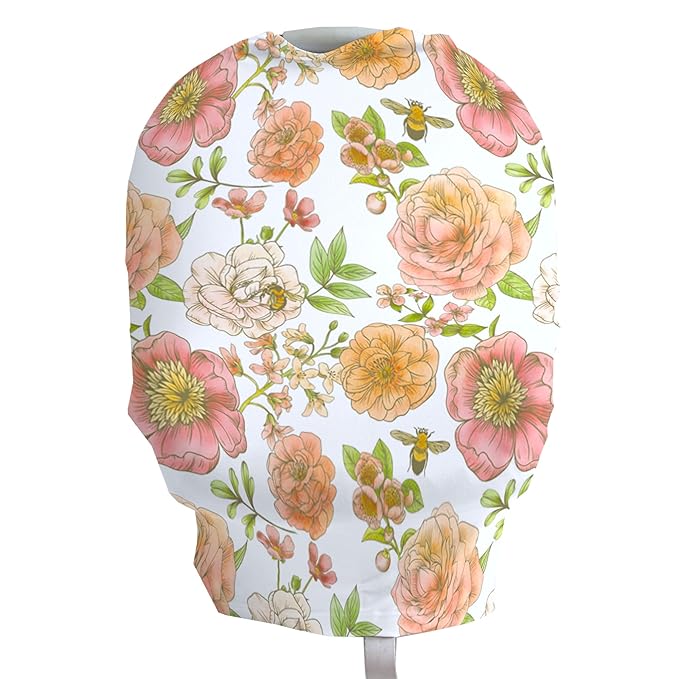 Honey Lemonade - Baby Car Seat Cover - Breastfeeding Baby Nursing Cover Carseat Canopy - Multifunctional Stretchy Soft Baby Car Seat Cover for Girl and Boy - Gender Neutral