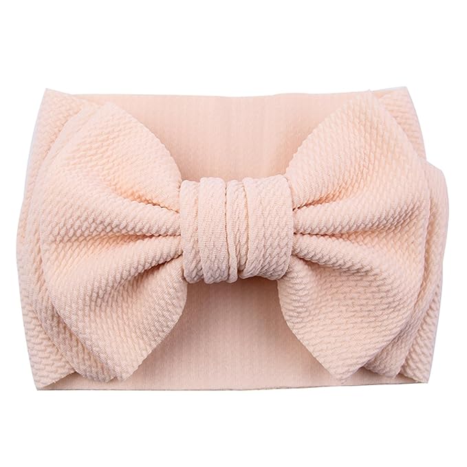Bows for Baby Girls Headband, Newborn Bows Headbands Baby Hair Bows Hairbands Hair Accessories.(FD104-Champagne Khaki)