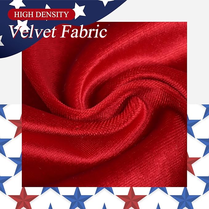 YanJie 4th of July Nylon Headbands for Baby Girls - Red Velvet Handmade Hair Accessories for Infants and Toddlers