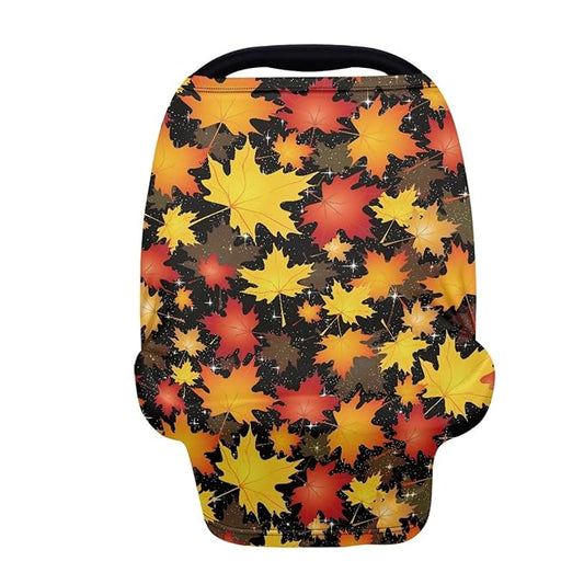 Coldinair Maple Leaf Nursing Cover for Breastfeeding, Multi-use Nursing Carseat Cover Breathable and Comfortable Shopping Cart Covers 360° Full Privacy Breastfeeding Coverage