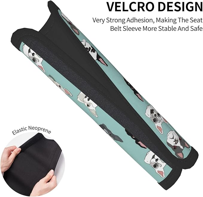 Cartoon Dog Seat Belt Cover Fits Cars Trucks SUV Sedans Sweat Absorption Car Seatbelt Strap Cover, Auto Interior Accessories Protector
