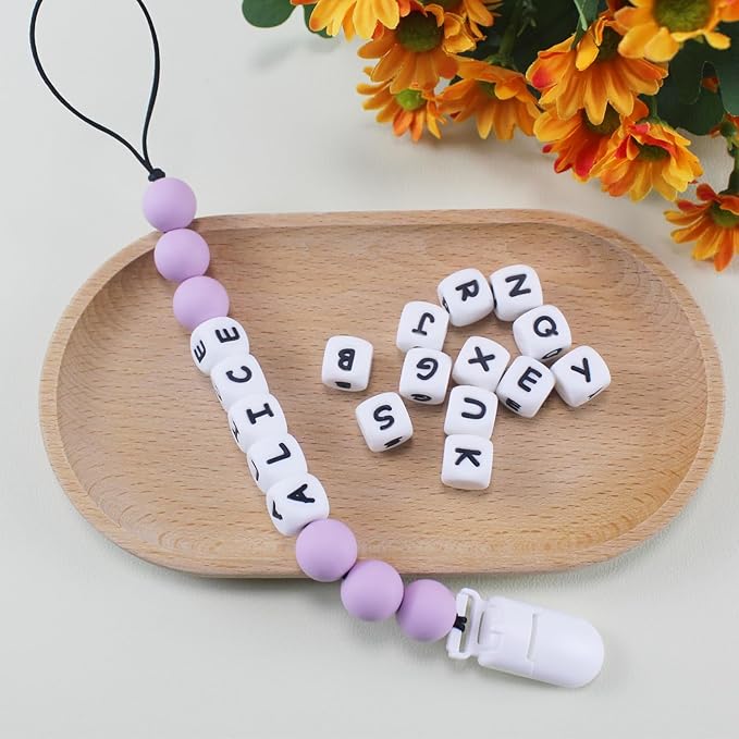 Personalized Pacifier Clip with Name, Customized Pacifier Holder Clip for Baby, Fit All Pacifiers