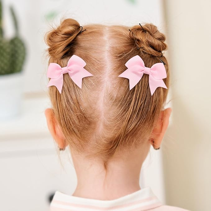 yoyokid 20PCS 2 Inch Baby Hair Bows for Girls, Mini Grosgrain Ribbon Alligator Clips for Infants Toddlers in Pairs, 10 Colors A
