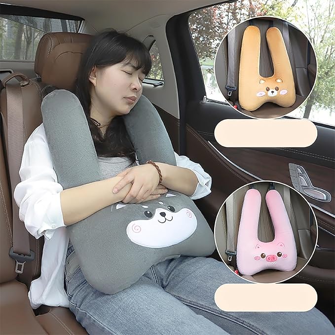 Generic Car Seat Belt Pillow and Adjuster Kit for Kids, Travel Pillow Headrest Neck Support Cushion Seatbelt Cover and Safety Strap Protection Pad for Body Protector Rest (Unicorn)