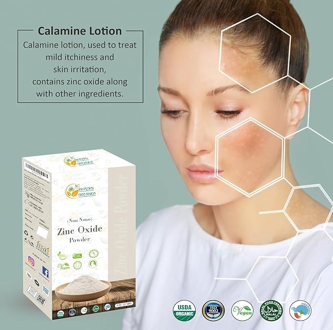 Herbs Botanica Zinc Oxide Powder Non-Nano, Pharmaceutical Grade for Skin Protection, Healing, Baby Diaper Rash Cream, Sunscreen, Acne Care, DIY Cosmetics & Creams, 8 oz / 227 gm