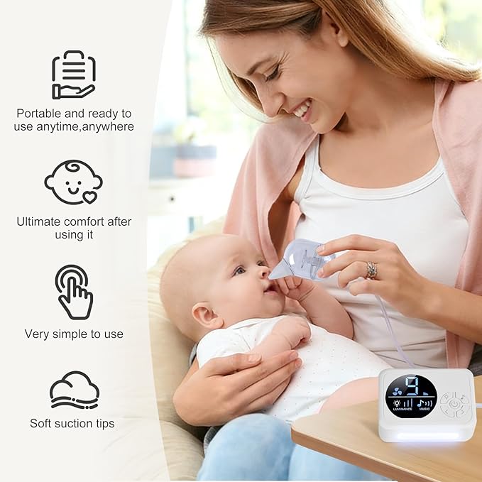 Electric Nasal Aspirator for Suction of Nasal passages with 9-Level Adjustable Powerful Suction,10 Music Available and 3 Level Night Light