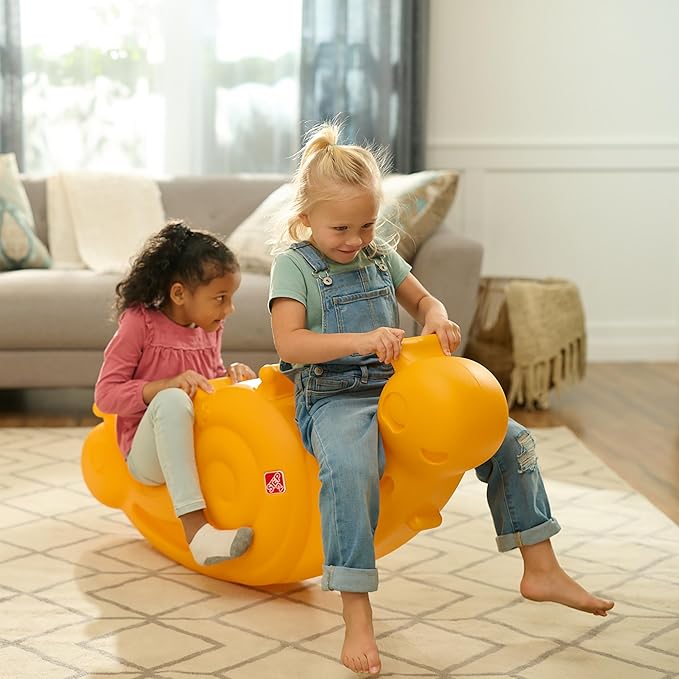 Step2 Seesaw Snail Kids Teeter Totter, Indoor/Outdoor Rocking Rider Toy, Fits 2 Toddlers, Ages 18 Months–3 Years, Mango