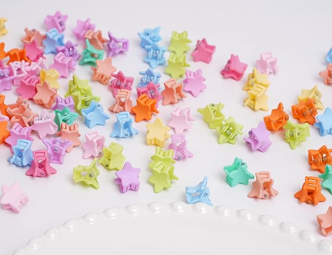 50 Pcs Colorful Mini Hair Claw Small Hair Clips Clamps Hair Accessories for Baby Girl Decorative Bun Tiny Hair Clips (Set-C)
