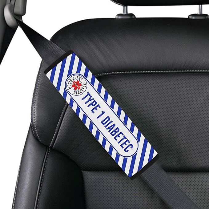 Type 1 Diabetic Custom Size Medical Alert Car Seat Belt Cover for Adults Girls and Boys Safety Seatbelt Belt Strap Shoulder Pad for a More Comfortable Driving 84