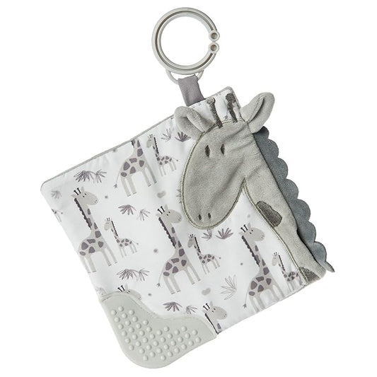 Mary Meyer Afrique Crinkle Teether Toy with Baby Paper and Squeaker, 6 x 6-Inches, Giraffe