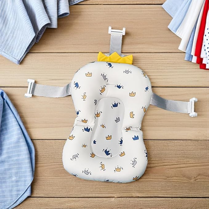 Toyvian Baby Bath Cushion 19.68X11.81 Inch Non-Slip Floating Baby Bathtub Seat Support for Infant Head Neck Back in Sink or Tub for Home and Travel