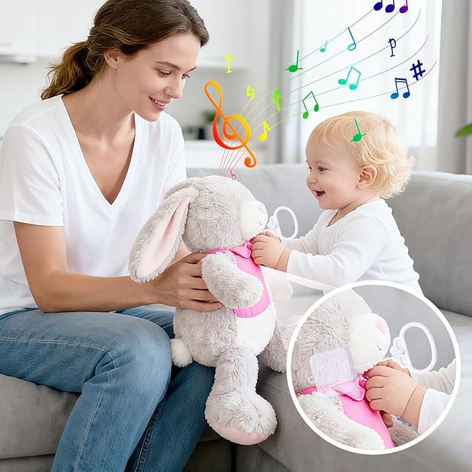 Simhoa 2 Pieces Pull String Music Box Insert Replacement White Pull Cord Musical Box for Stuffed Animals Making Musical Toy Infant