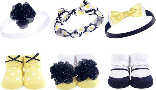Hudson Baby Girl's Headband and Socks Giftset