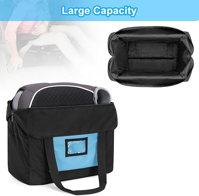 Teamoy Infant Booster Seat Travel Bag for Airplane, Fits Most Standard Seats, Cover With Handle, Black