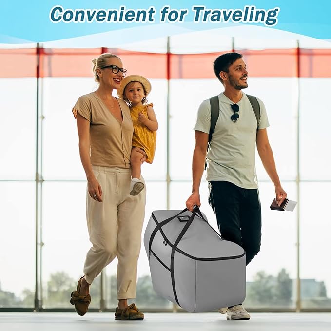 SCTEL Car Seat Travel Bag Fit All Nuna Pipa Car Seat and Base, Doona Infant Car Seat Stroller, Padded Car Seat Bags for Air Travel, Airplane Carrier Bag with Side Pocket, Protective Feet, Storage Bag