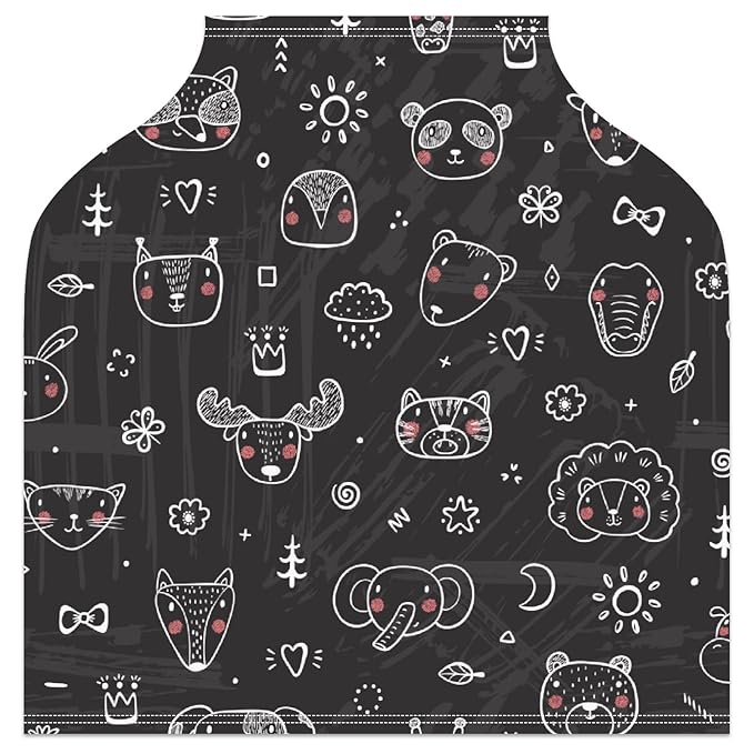 Baby Car Seat Stroller Covers Panda Fox Bear Nursing Cover Breastfeeding Scarf Soft Breathable Stretchy Coverage Carseat Canopy Cover for Boys and Girls Soft Breathable Multi Use