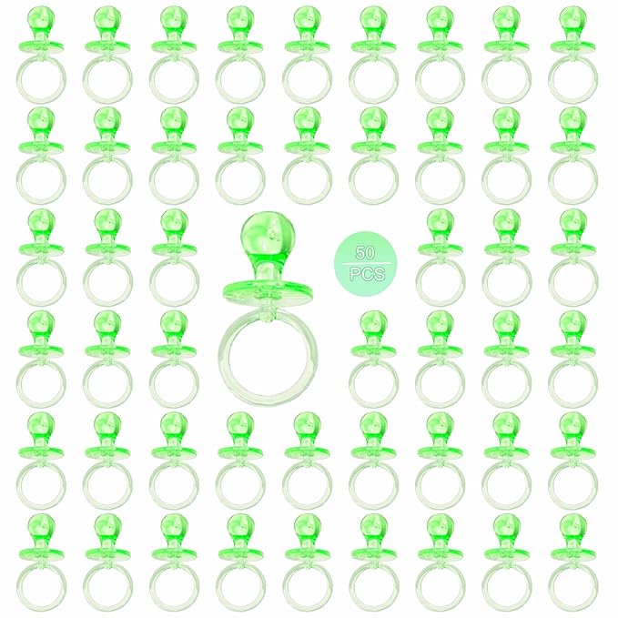 50 Pieces 2.75 Inch Baby Pacifier Baby Shower Plastic Pacifier for Baby Shower Pacifier, Baby Shower Gender Show Party Decoration DIY Birthday Party Gift (Green)