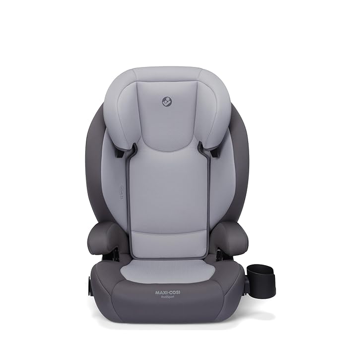 Maxi-Cosi RodiSport Kids Booster Car Seat, High-Back, Backless Booster, 7-Position Headrest, Easy Latch System, Reclining Chair, Belt Guide, Fits 40-100 lbs, 43.4-57 in, Sea Salt