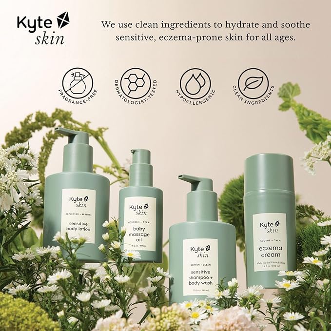 KYTE BABY - Kyte Skin Baby Massage Oil, 100% Botanical Blend, Nourishing, Calming, Promotes Sleep and Digestion, Free from Mineral Oil, Synthetic Fragrance, Silicone, and Parabens