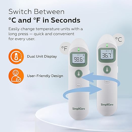 Baby Thermometer, FDA 510(k) Cleared Infrared Thermometer for Kids Adults Infants, Baby Essentials, Forehead Thermometer Non Contact, 2-in-1 Forehead & Object, Temperature Gun (FC-IR206)