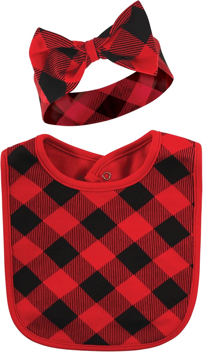 Hudson Baby Unisex Baby Cotton Bib and Headband Set