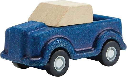 PlanToys® Blue Truck Wooden Montessori Vehicle Toy | Early Movement, Imagination and Practical Life Exploration | Eco Friendly Truck for Indoor and Outdoor Play