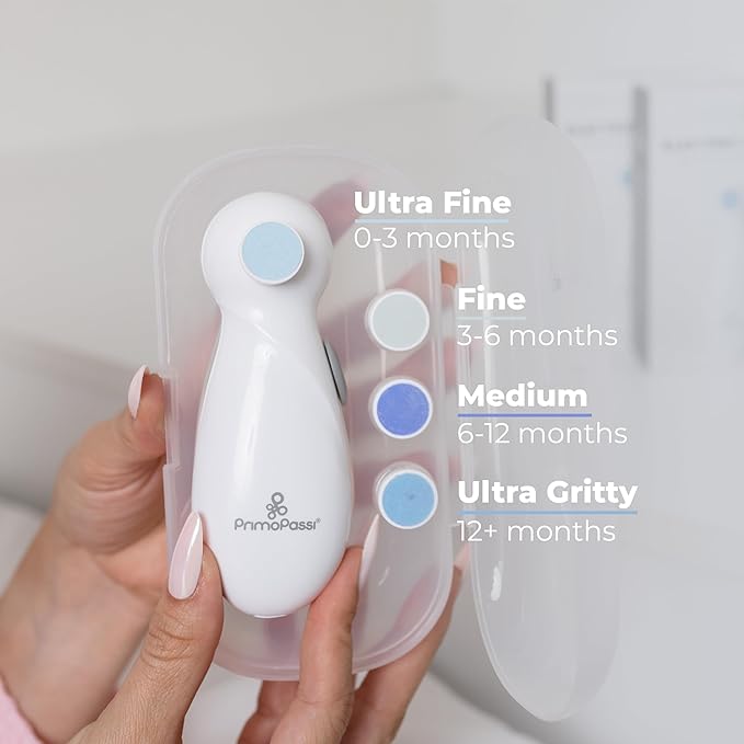 Primo Passi Baby Electric Nail Filer | Baby Nail Trimmer | Grooming Kit for Newborn Toddler and Kids Fingernails & Toes