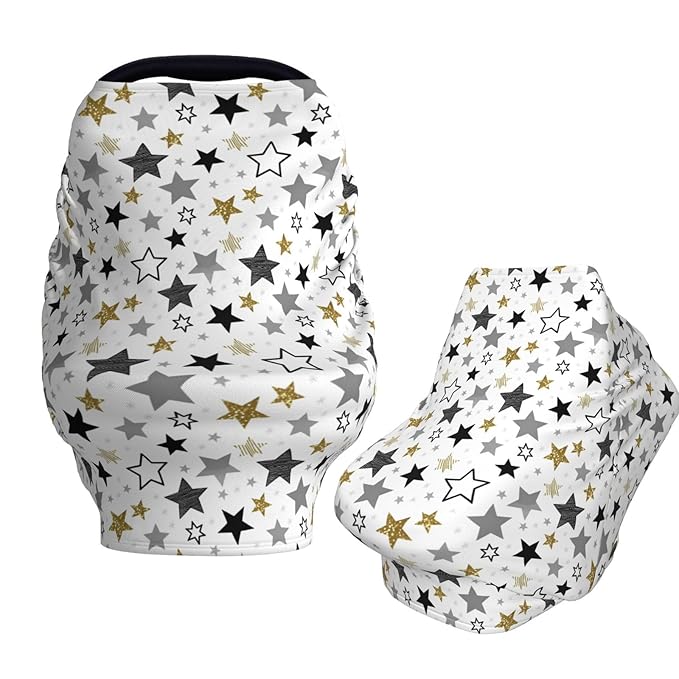 Magic Stars Baby Car Seat Covers Carseat Canopy Soft Infant Stroller Cover Nursing Breastfeeding Covers for Girls Boys Newborn