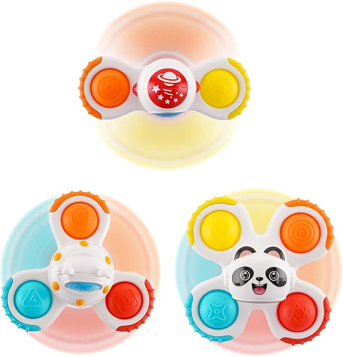 Hundredmore Suction Cup Spinner Toy for Baby 12-18Months, Bath Toys for Toddlers 1-3, Boys and Girls 1st Birthday Sensory Toys Gifts