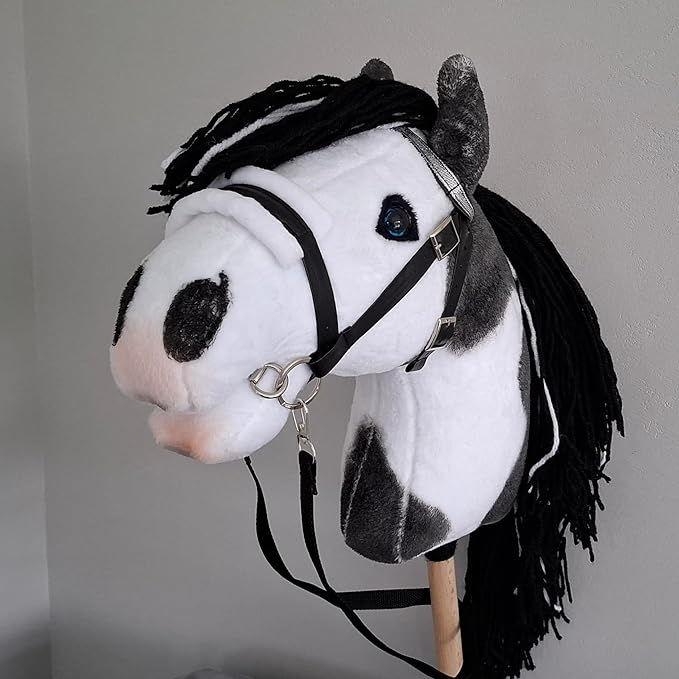 Hobby Horse Pinto A3 | Realistic Toy Horse on a Stick | Black and White Hobbyhorse