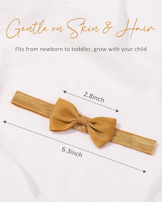 jollybows 40pcs Baby Girls Bows Headbands Elastic Hairband Ribbon Bow Hair Accessories for Newborns Infants Toddlers and Kids
