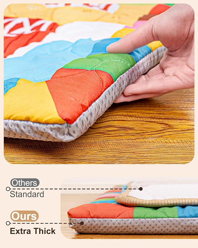 Foam Baby Play Mat 71x59, Removable and Machine Washable Cover, Thicken Cushioning Playmat and Perfect for Playpen, Non-Slip Bottom, Easy to Clean for Infants, Toddlers & Babies(Farm)