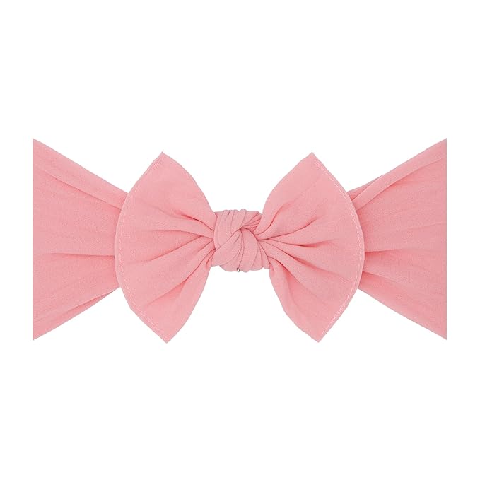 Baby Bling Bows - Newborn to Little Baby Girl Bows, 2 Pack Nylon Super Soft Stretchy Knot Toddler Headbands, Perfect Hair Accessories Head Bands for Infant Kids(White Rainbow Dot & Zinnia)