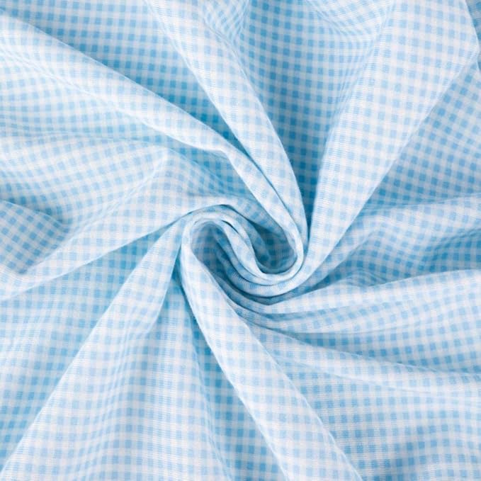 SheetWorld Baby Fitted Bassinet Sheet Fits Nuna Mixx 12 x 29 inches, 100% Cotton Jersey Hypoallergenic Sheet, Unisex Boy Girl, Blue Gingham, Made in USA