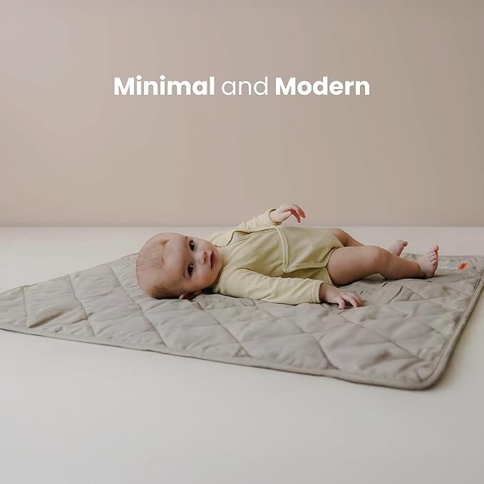 Snuggle Me® 2-in-1 Baby Play Mat - 100% Organic Cotton Baby Mat for Floor Play, Quilted, Foldable Playmat with Matching Tote Bag Included, Safety Certified & Machine Washable (37" x 37") - Gumdrop