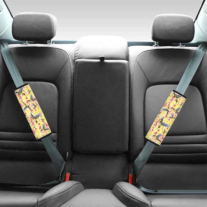 Hummingbird Seat Belt Cover for Adult Kids,2 Pcs Travel Cushion Seatbelt Pad Fashion Car Interior Crossbody Decor Protector
